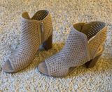 Open Toe Heels Tan Size 8 Photo 0
