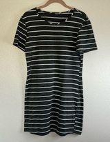 EUC Amazon Grey and White Stripe Tshirt Dress sz L Photo 0