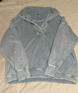 Aerie Pullover Oversized Blue Sweatshirt Small Photo 0