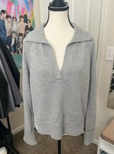 V Neck Sweater Gray Size M Photo 0