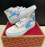Van Unisex Tan/Blue Suede Skater Shoes/Hi top Sneakers Size W-9 M-7.5 SKU 4951 Photo 0