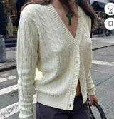 Cream Ivory Cable Knit Cardigan Photo 0