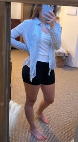 Wishful park Blue And White Striped Button Up Photo 0