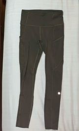 Olive Green Lululemon Fast & Free Leggings 25” Photo 0
