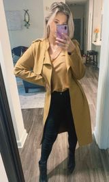 H&M Suede Trench Coat Photo 0