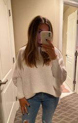 HYFVE Super Cute Oversized White Sweater Photo 0