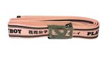 Playboy Unisex One Size Kanji Pink Fabric Belt Silver Hardware Photo 0