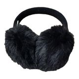 Black faux fur earmuffs women's winter accessory headband Photo 0