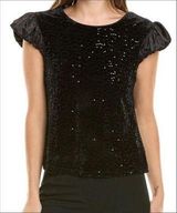 Nanette Lepore Embroidered Velvet Sequin Top Photo 0