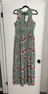 Floral Green Maxi Dress Photo 0