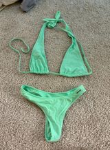Green Halter Bikini Set Photo 0
