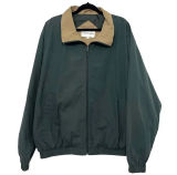 Vintage Field Chore Coat Barn Jacket Green Size XL Windbreaker Tan Collar 80s Photo 0