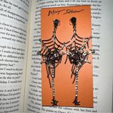 BETSEY JOHNSON 🎃Halloween Dark Magic Spider Web Goth Crystal Earrings- NEW Photo 0