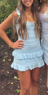 Lucy in the Sky blue hoco dress Photo 0