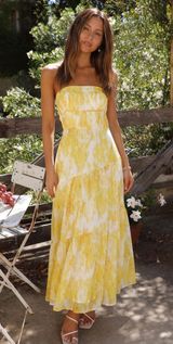 Strapless Maxi Dress Yellow Photo 0