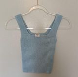 Abercrombie & Fitch Ribbed Cropped Tank Top Light Blue XXS Photo 0