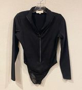 Cache  Vintage Rhinestone Zip Up Bodysuit Size Medium EUC Photo 0