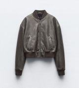 ZARA Leather Jacket Faux Photo 0