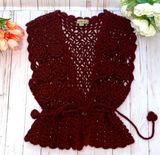 One World Burgundy Knit Vest Photo 0