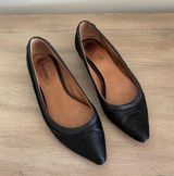 black fur classic pointed toe flats Photo 0