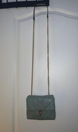Faux Leather Teal Crossbody Purse Gold Photo 0