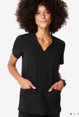 FIGS Black Casma Three-Pocket Scrub Top Photo 0