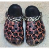 Crocs  Unisex Classic Animal Remix Slip On Clogs Multi-Color Shoes W8 M6 Leopard Photo 0