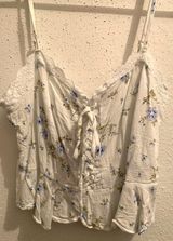 Forever 21 White Floral Crop Top  Photo 0