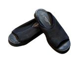 Montego Bay Club Women’s Stretch Slip-on Black Sandals Size 6 Wide Photo 0