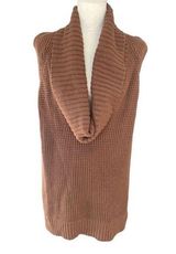 Ann Taylor NEW  Women's Sleeveless Chunky Knit Wool Blend Vest Brown Size L Photo 0