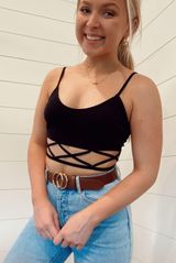 SheIn Black Cropped Tank Top Photo 0
