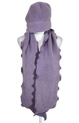 Eddie Bauer Purple Fleece Hat and Scarf Set One Size Eddie Bauer Purple Scarf Photo 0