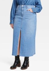 Denim Maxi Skirt Photo 0