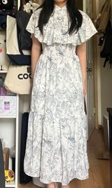 dazy white floral grey and white maxi dress Photo 0