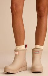 HUNTER Play Short Rain Boots in Medium Natural Size US 8 Photo 0