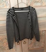 International concepts INC  Grey Black Striped Sweater Photo 0