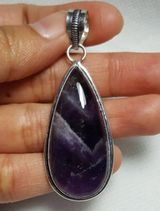 Amethyst natural gemstone 925 Silver Pendant Necklace Photo 0