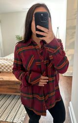 Flannel Button Up Red Size M Photo 0