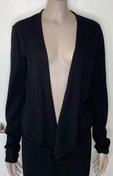 prAna Black Open Front Waterfall Cardigan Photo 0