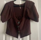 Free People brown button-up sweater Photo 0