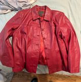 John Paul Richard 100% Red Leather Jacket  Photo 0