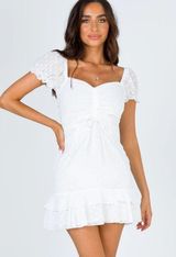 White Puff Sleeve Dress Photo 0