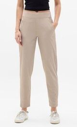 Athleta Brooklyn Mid Rise Ankle Pant Size 12 Cream Workout Athleisure Photo 0