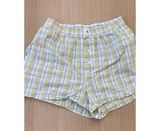 Anthropologie Women’s Size Small Yellow Plaid Boxer Sleep Shorts T1195 Photo 0