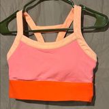 Fabletics Pink and Orange Colorblock Bra Intimates Photo 0