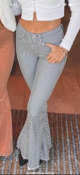 Altar'd State Striped Flare Jeans Photo 0