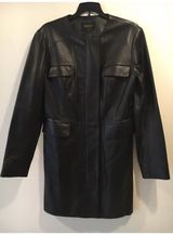 Laundry by Shelli Segal Black Leather Coat  Photo 0
