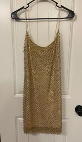 Oh Polly Gold Beaded Dress Photo 0