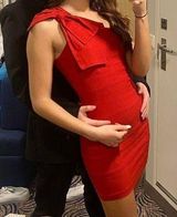 A'Gaci Red One Shoulder Bow Dress Photo 0