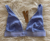 Skims Cotton Rib Plunge Bralette Blue Violet Size Small Photo 0